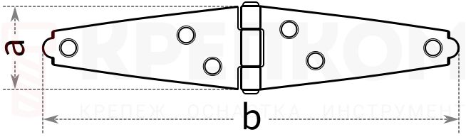 Петля треугольная накладная Domax ZTS - схема, чертеж
