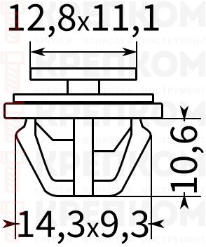 Клипса автомобильная крепежная фигурная AS-1315 - схема