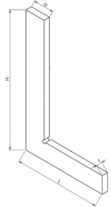 Угольник плоский 100х70 мм класс точности 1 Kinex 4033-12-010