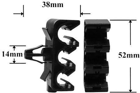 Клипса автомобильная для проводов и трубок AS-1014 - схема