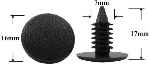 Клипса автомобильная крепежная нажимная AS-1349 - схема