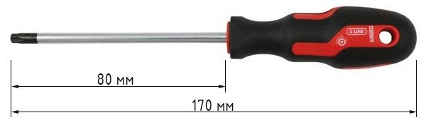 Отвертка TORX TХ15х80 мм Narex S line Profi 839515 - размеры