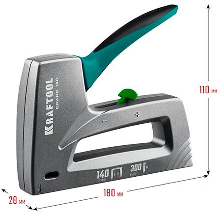 Степлер рессорный тип 140 (G/11/57) 20GA (6-14 мм)/300 (16) Grand-140 - размеры