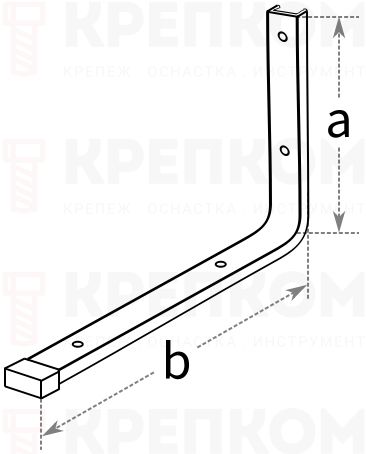 Крюк настенный 230х130 мм Gah Alberts 805517 - схема, чертеж