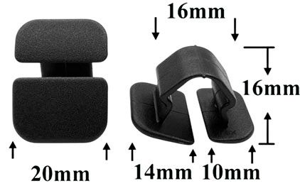 Клипса автомобильная крепежная фигурная AS-1413 - схема