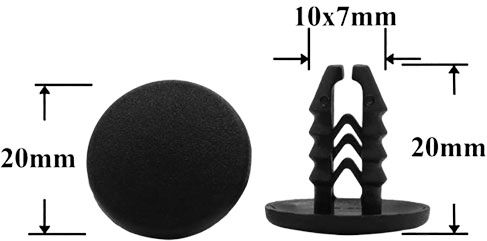 Клипса автомобильная крепежная нажимная AS-1284 - схема