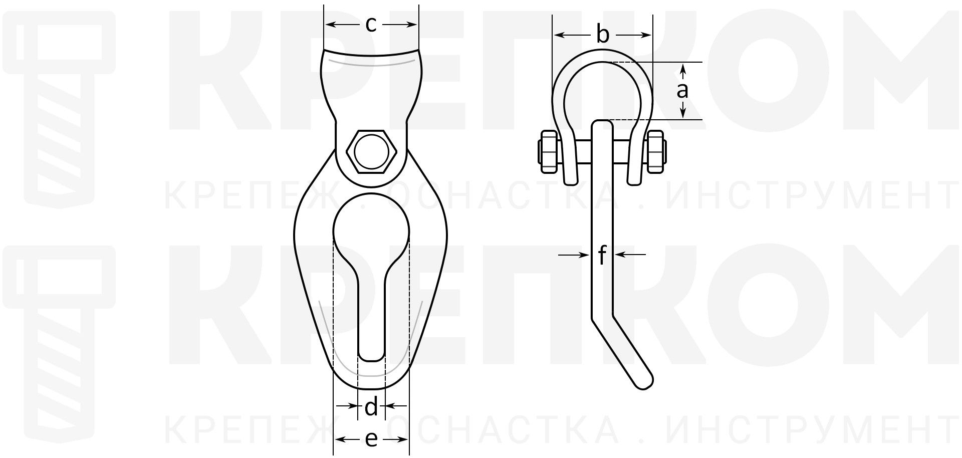 двухсторонний соединитель цепи и троса 8 мм Goralmet GM060-G8 149100 схема