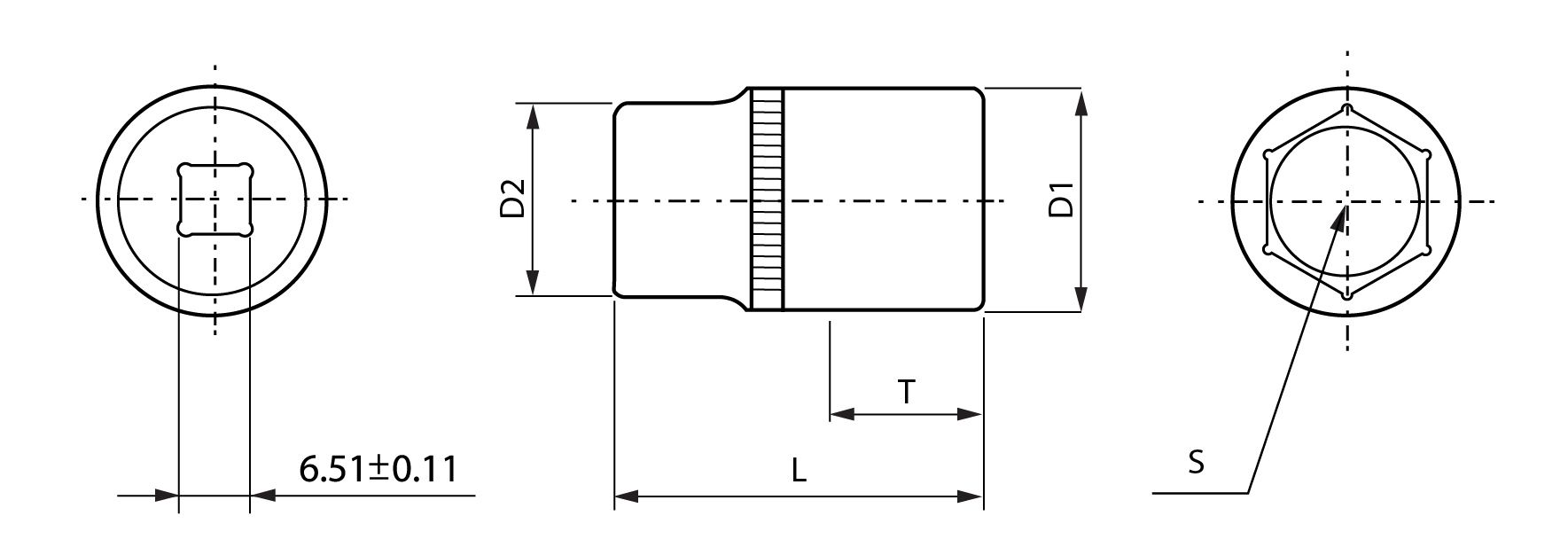 Торцевые головки 1/4" Ombra, схема