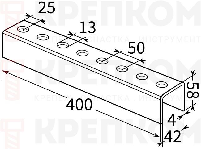 Соединитель для профиля FUS Fischer FUF OC 62-схема
