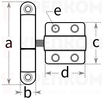 Петля съемная 83х15 см Gah Alberts 341060 - схема, чертеж