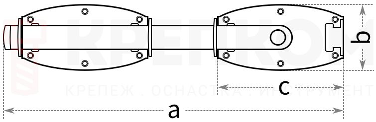 Засов накидной для ворот Gah - схема