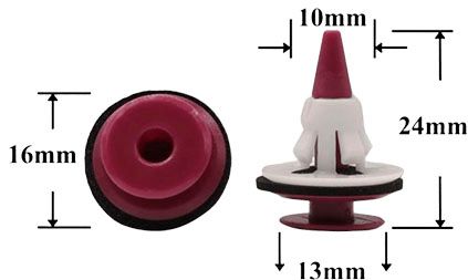 Клипса автомобильная крепежная фигурная AS-1022 - схема