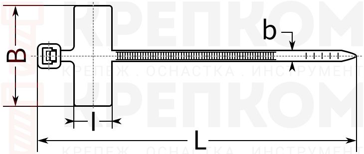 Хомут с маркировочной площадкой до замка - схема, чертеж
