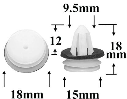Клипса автомобильная крепежная фигурная AS-1279 - схема