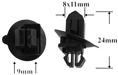 Клипса автомобильная крепежная фигурная AS-1093 - схема