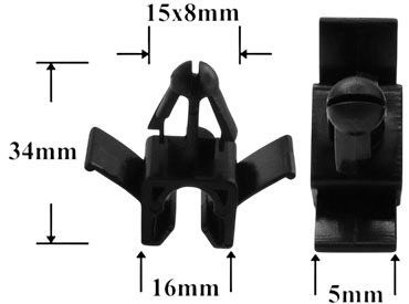 Клипса автомобильная для проводов и трубок AS-1016 - схема