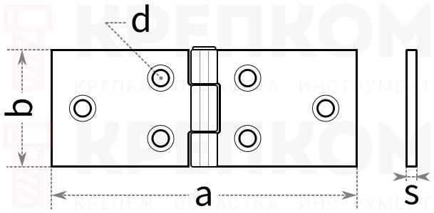 Петля для ящика Gah - схема