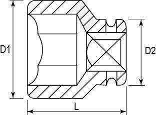 Торцевые ударные головки 1/2"