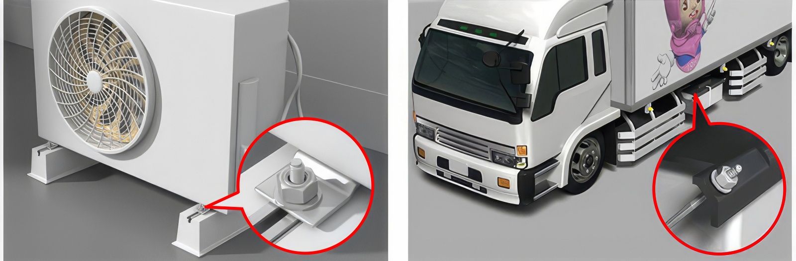 Примеры использования гаек NBK - коллаж