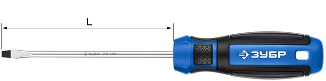 Отвертка шлицевая SL ЗУБР Профессионал 25231 - размеры