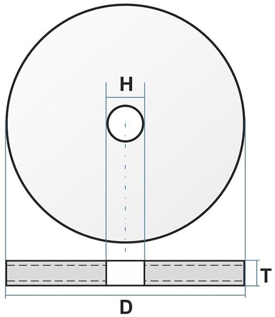 Круг шлифовальный Луга-Абразив, электрокорунд белый - схема, чертеж