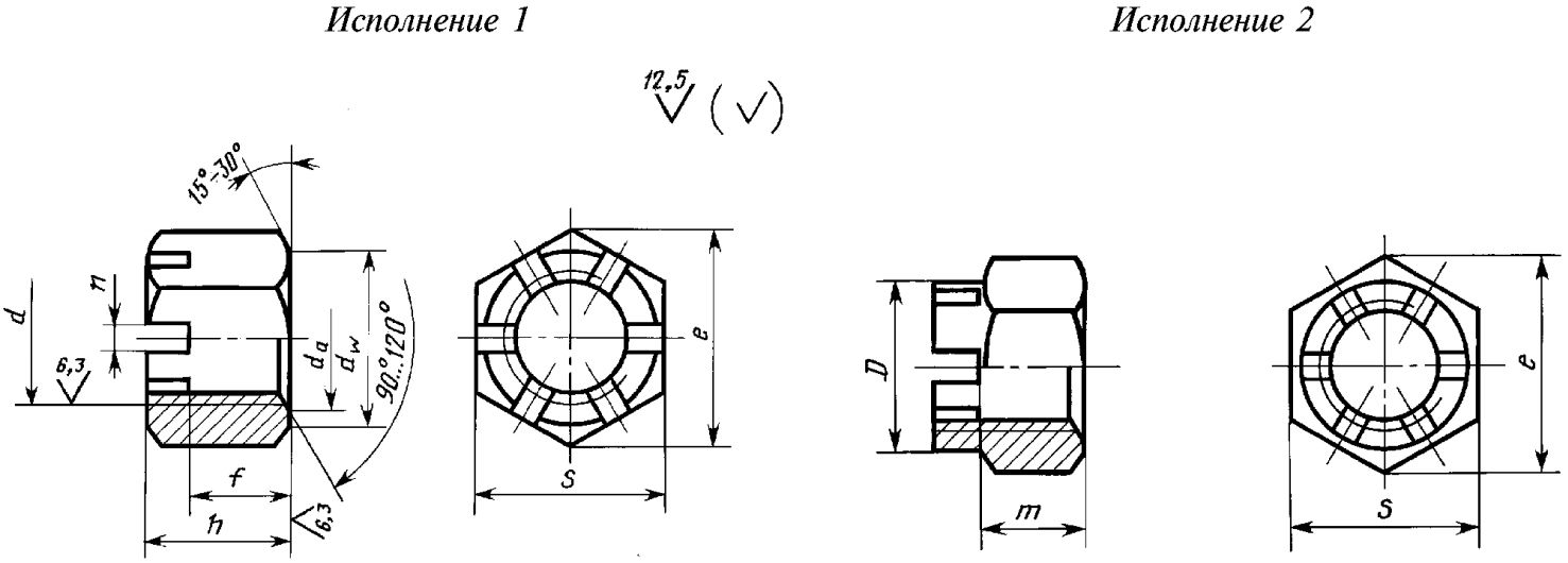 DIN 935 - схема, чертеж