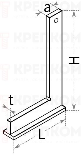 Угольник поверочный с упором Kinex 4020 - схема