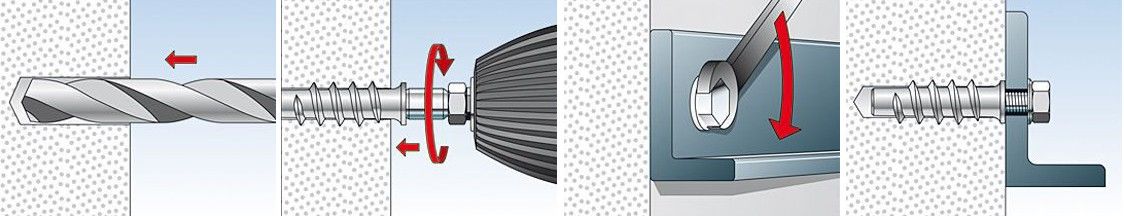 Турбо-дюбель для газобетона - монтаж