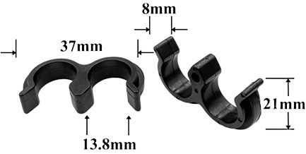 Клипса автомобильная для проводов и трубок AS-1030 - схема