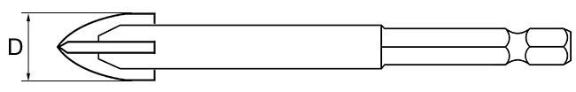 Сверло по стеклу и кафелю шестигранный хвостовик Профессионал ЗУБР - схема