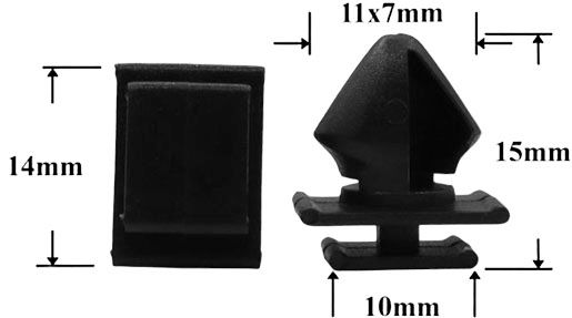 Клипса автомобильная крепежная фигурная AS-1294 - схема