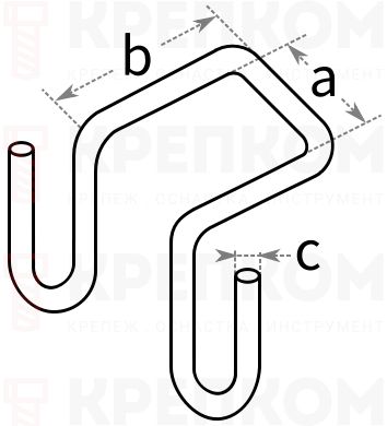 Крючок для стремянки 30х60/82 мм Gah Alberts 802615 - схема, чертеж