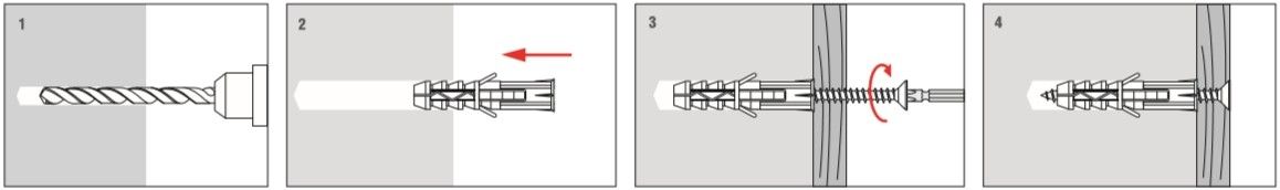 Распорный дюбель с шурупом Wkret-met KRX - монтаж