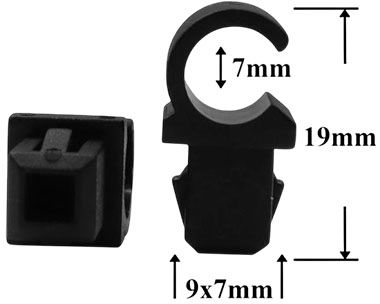 Клипса автомобильная для проводов и трубок AS-1165 - схема