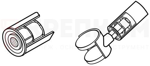 Гайка забивная корончатая для установки в круглую трубу с фланцем - монтаж