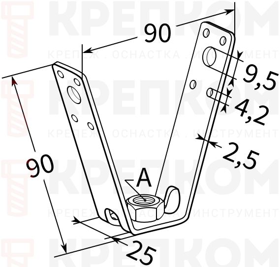 Кронштейн для профнастила Fischer TZ-схема