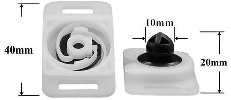 Клипса автомобильная крепежная фигурная AS-1416 - схема