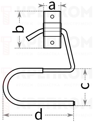 Держатель для лыж 40х60х70х130 мм Gah Alberts 801977 - схема, чертеж