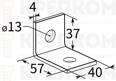 Соединительный уголок для профиля FUS Fischer FAF 2-схема