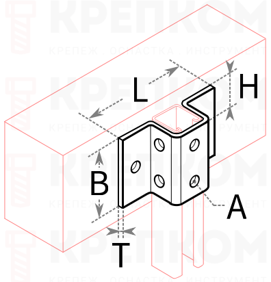 Скоба крепежная FUF 41R M12 Fischer 550740, горячий цинк