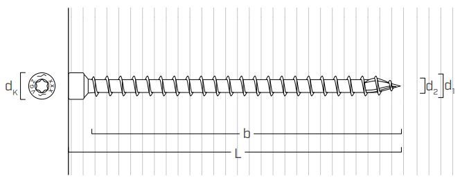 Саморез с полной резьбой Holz VGZ - схема