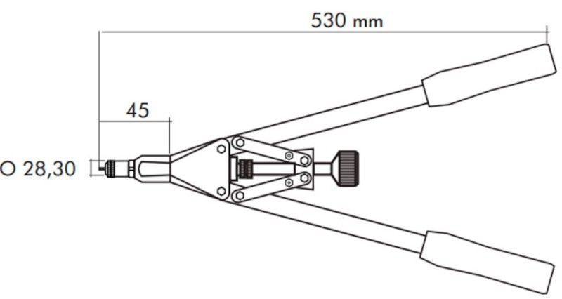 Заклепочник ручной для заклепок с внутренней резьбой BRALO TR-212