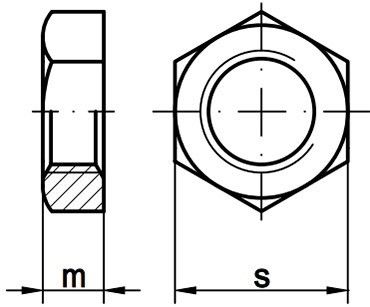 Плоская гайка DIN 80705 - чертеж