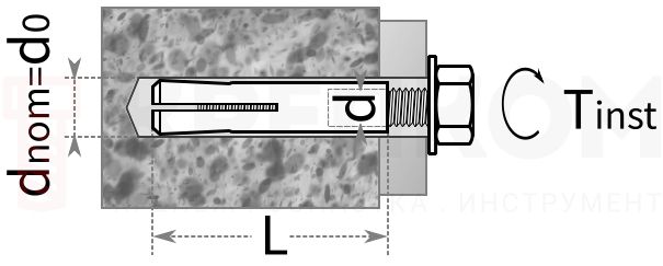 Забивной анкер Termoclip HENO - схема, чертеж