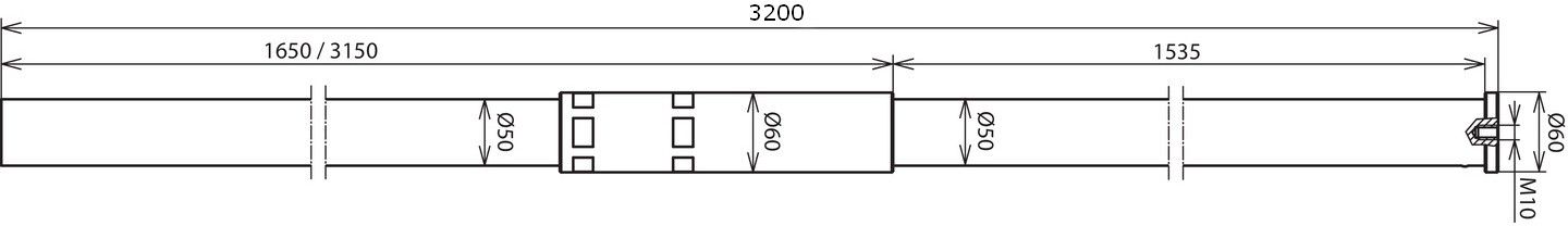 Опорная изолированная трубостойка L=3200 мм