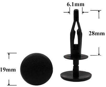 Клипса автомобильная крепежная с нажимным штырьком AS-280 - схема