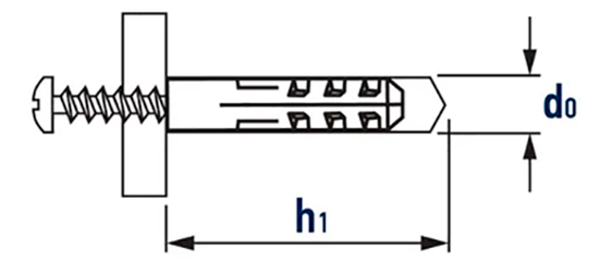 Дюбель распорный PND Европартнер - чертеж