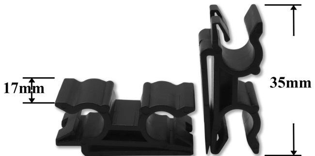 Клипса автомобильная для проводов и трубок AS-1212 - схема