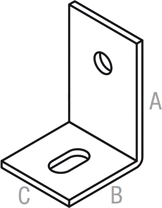 Уголок крепежный для бетона 90х60х60х4,0 мм, оцинкованный - схема