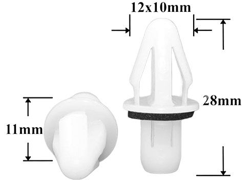 Клипса автомобильная крепежная фигурная AS-1439 - размеры